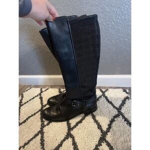Vaneli Ollie Tall Knee High Leather Black Boots 9.5